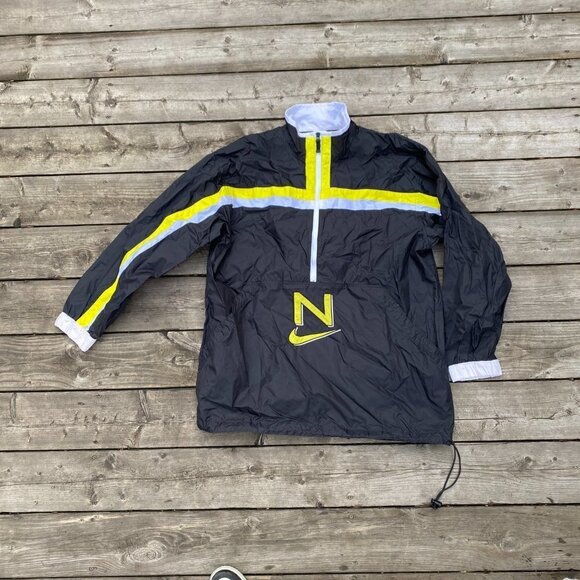 Vintage 90s Nike Big Logo Swoosh Jacket Varsity Yellow - Picture 5 of 7